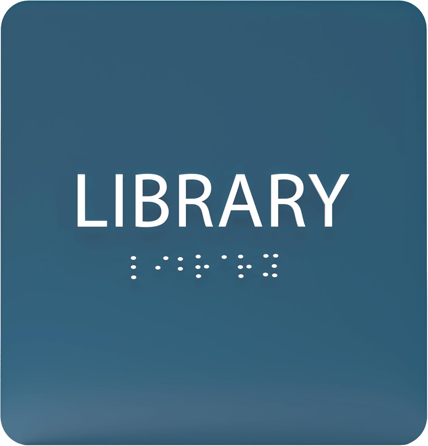 6" X6" Library Sign - ADA Compliant Tactile Graphics Grade 2 Braille Text Acrylic Wall Sign - Quiet zone, Information Convey, Group Study Room Door Signs for Office, School, Home