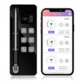 Smart Bluetooth Wireless Meat Thermometer with Display Base, NIST ±0.5°F Accuracy, 1000°F Heat-Resistant Ultra-Thin Probe, Long-Range 10X Sub-1G Signal, WiFi Range for BBQ, Grill, Oven & Smoker–Grey