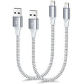 [Apple MFi Certified] Short iPhone Charger 1.5ft 2Pack,USB A to Lightning Cord Nylon Braided 18 Inch Fast Charging iPhone Cable Compatible with iPhone 14 13 12 11 Pro/Max/Mini Xs SE2/iPad for Car