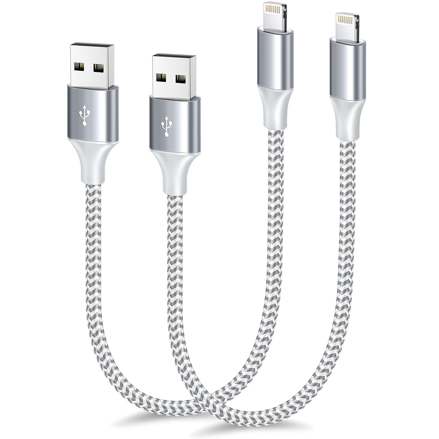 [Apple MFi Certified] Short iPhone Charger 1.5ft 2Pack,USB A to Lightning Cord Nylon Braided 18 Inch Fast Charging iPhone Cable Compatible with iPhone 14 13 12 11 Pro/Max/Mini Xs SE2/iPad for Car