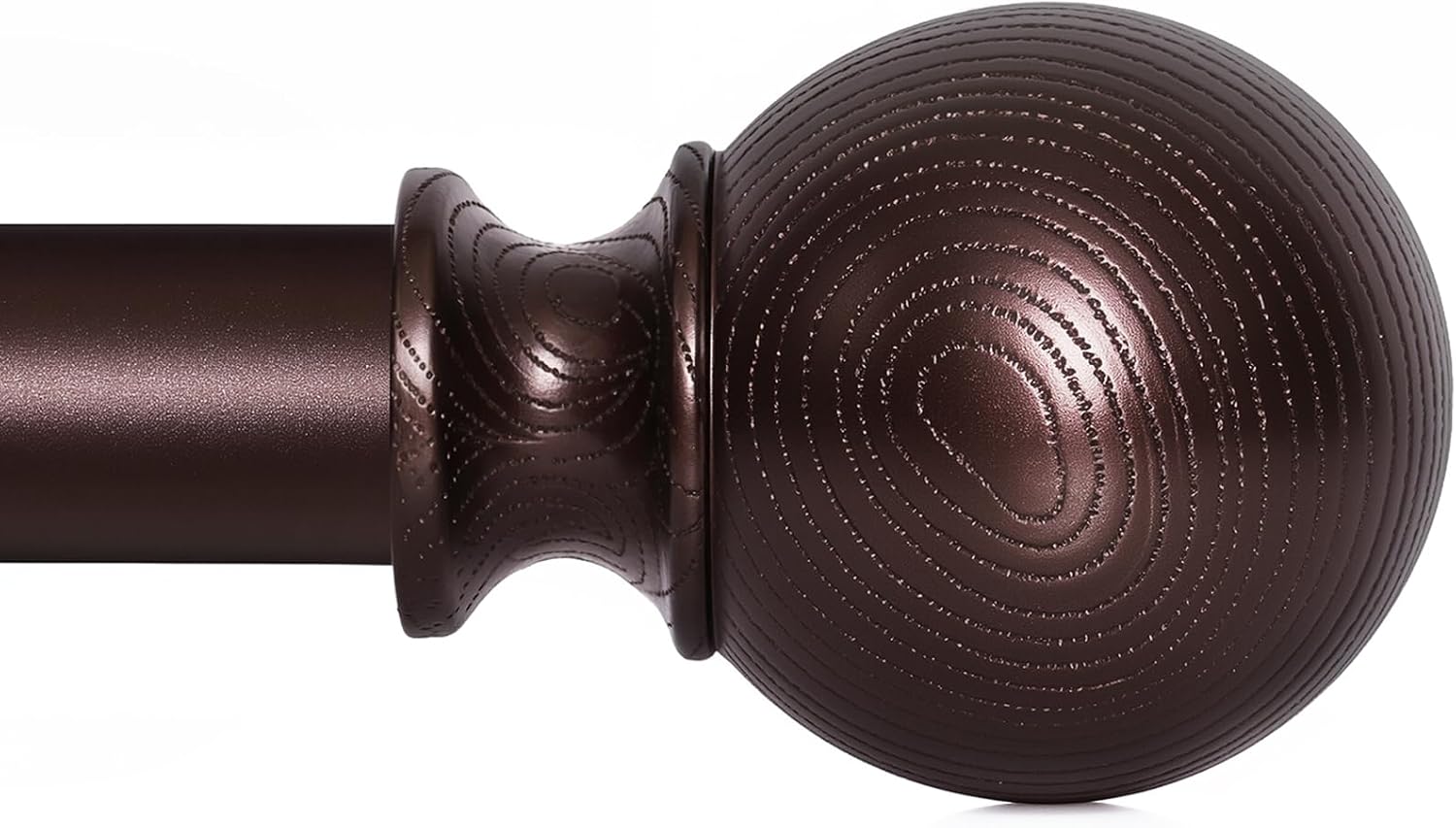 BRIOFOX Bronze Curtain Rods for Windows 72 to 144 Inch(6-12ft) - 1'' Diameter Heavy Duty Curtain Rods with Imitation Wood Grain Pattern Finials,Adjustable Decorative Curtain Rods Set,28-144''