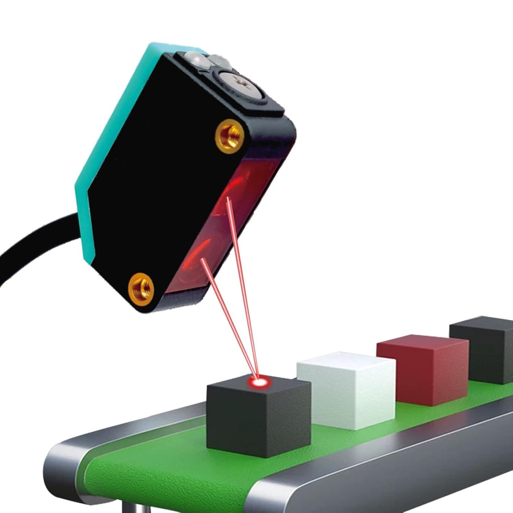 BG-38P Photoelectric Sensors,Background Suppression Diffuse Photoelectric Sensor,Sensing Distance 5-350mm,10–30VDC,PNP Output,Detection Distance Unaffected by Object Color