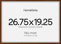 Homeforia 19.25x26.75 Puzzle Frame Brown, High End Dark Oak 19.25 by 26.75 Thin Wood Picture Frame without Mat, 26.75x19.25 Wooden Walnut Puzzle Art Frames for Wall, Tempered Glass, Wall Kit, Set of 1