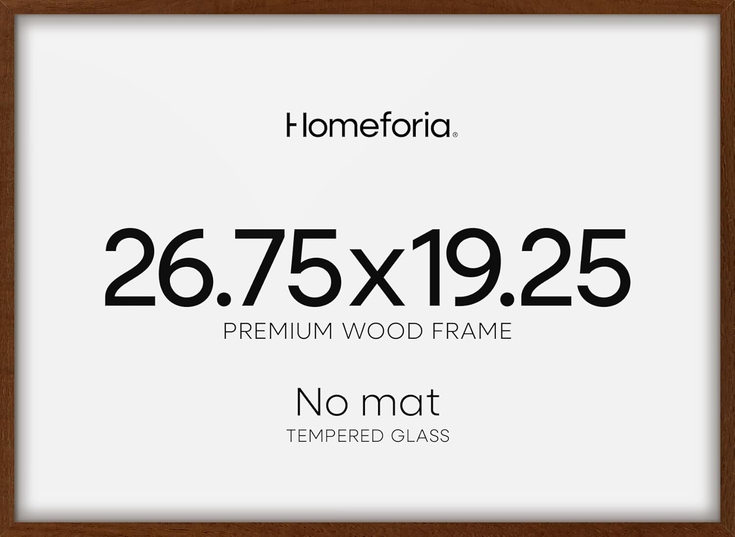Homeforia 19.25x26.75 Puzzle Frame Brown, High End Dark Oak 19.25 by 26.75 Thin Wood Picture Frame without Mat, 26.75x19.25 Wooden Walnut Puzzle Art Frames for Wall, Tempered Glass, Wall Kit, Set of 1