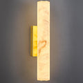 LMQNINE Natural Alabaster Wall Sconces Spanish Marble Wall Light Cylinder Modern Gold LED Sconce for Living Room Bedroom Bathroom Stairs（S-1Pack）