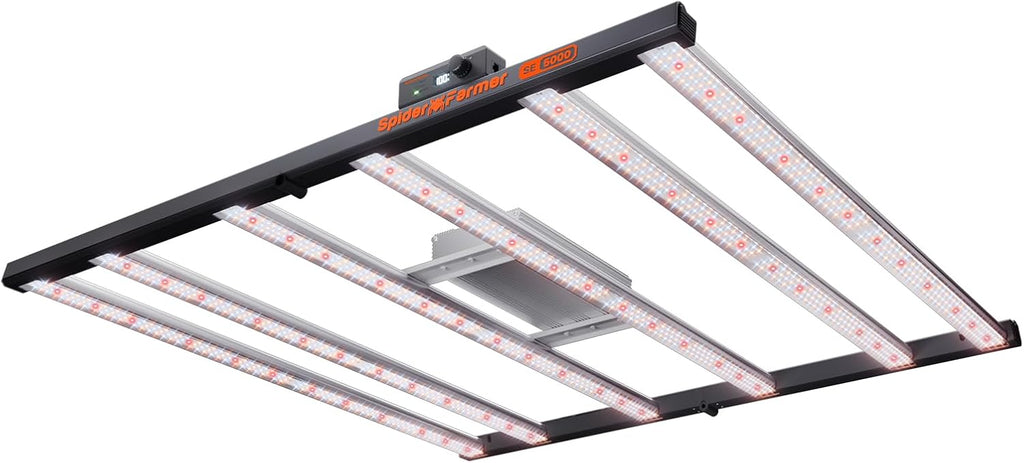 Spider Farmer SE5000 480W LED Grow Light, Samsung LM301H EVO Diodes, 2025 Upgraded Remote App Control, Full Spectrum Dimmable Daisy Chain Bar Style Growing Lamp for Indoor Plants, 4x4ft Coverage