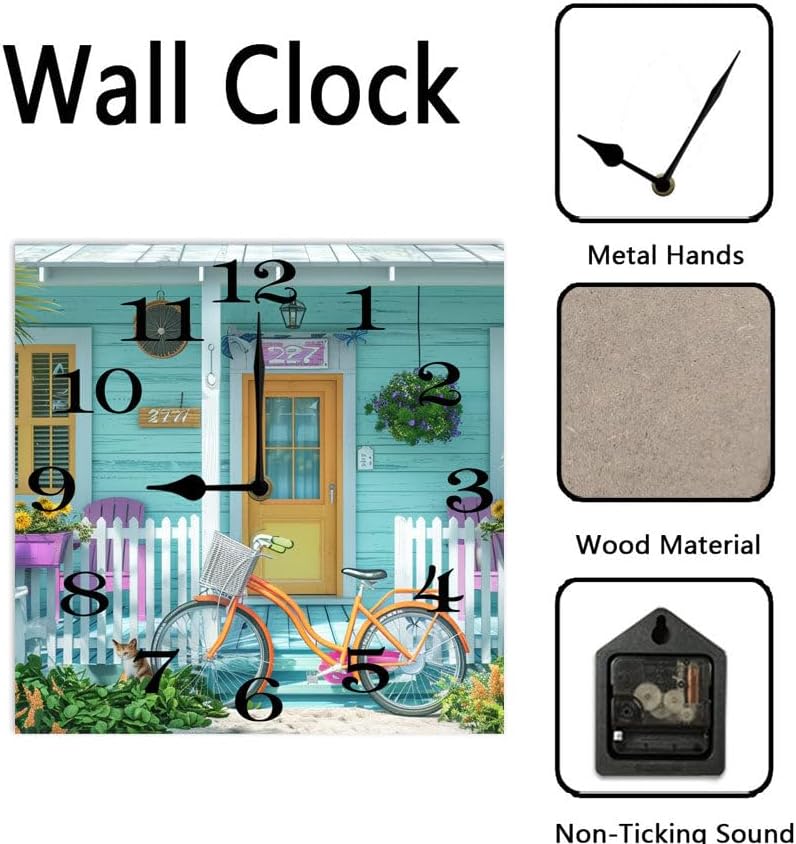 10 in Dog Pooping -220 Wood Wall Clock – Digital Time Display, Smart Home Compatible for Bedside or Workspace