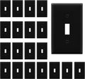 ENERLITES Toggle Light Switch Wall Plate, Gloss Finish, Standard Size 1-Gang 4.50" x 2.76", Unbreakable Polycarbonate Thermoplastic, 8811-BK-20PCS, Black (20 Pack)