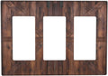 Decorative Outlet Covers Vintage Brown Farmhouse Barn Door 3 Gang Light Switch Cover Plate Triple Rocker Wall Plates for Electrical Outlets Switch Plate Covers for Bedroom Home Decor