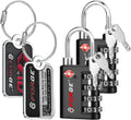 Forge Dual-Opening: Key or Combination Lock, TSA Approved Lock for Luggage, Pelican case, Travel, Gym, School, Luggage Combination Lock, Travel Bag Lock (Black 2 Locks and 2 ID)