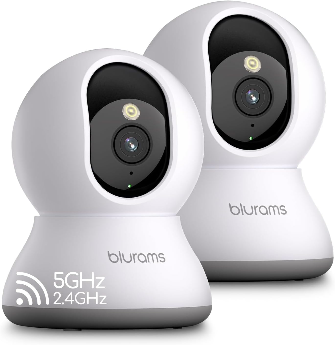 blurams 5G Cameras for Home Security, 2K Pet Camera with Phone App, 360° PTZ Indoor Camera w/Dual-Band WiFi6, Free Human/Motion/Sound Detection, 2-Way Talk, Night Vision, Compatible with Alexa, 2Pack