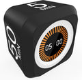 Rotating Cube Visual Pomodoro Timer 5, 25, 10 50 Minutes Preset + Custom Countdown, Rechargeable Desk Productivity Flip Timer with Detachable Silicone Cover for ADHD Study Work Kitchen School (Black)