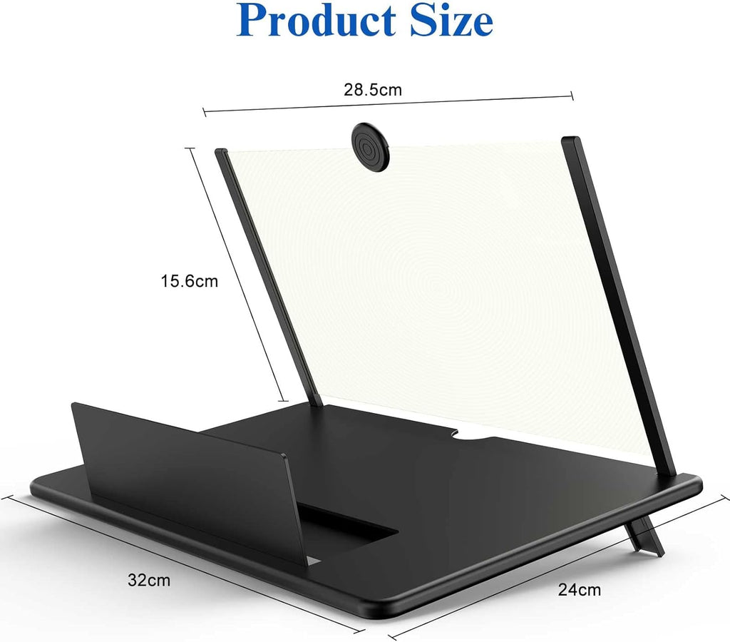 16" Screen Magnifier for Cell Phone,Fanlory 3D HD Magnifying Projector Screen Enlarger for Movies, Videos and Gaming, Foldable Phone Stand with Screen Amplifier,Compatible with All Smartphones