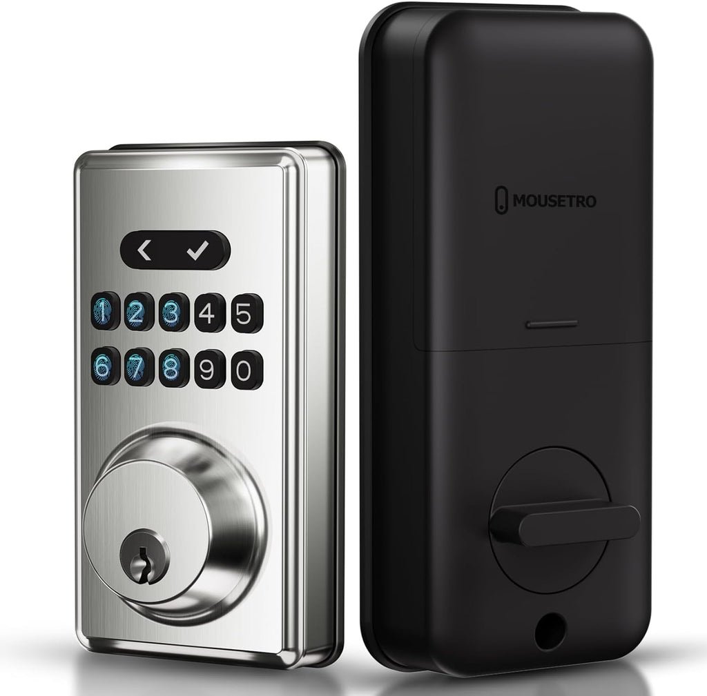Keyless Entry Door Lock, Electronic Keypad Deadbolt for Front Door, Smart Locks with 6 Digital Code, Auto Lock, Anti-Peeking Password, Easy Installation, Silver