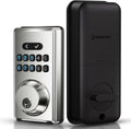 Keyless Entry Door Lock, Electronic Keypad Deadbolt for Front Door, Smart Locks with 6 Digital Code, Auto Lock, Anti-Peeking Password, Easy Installation, Silver