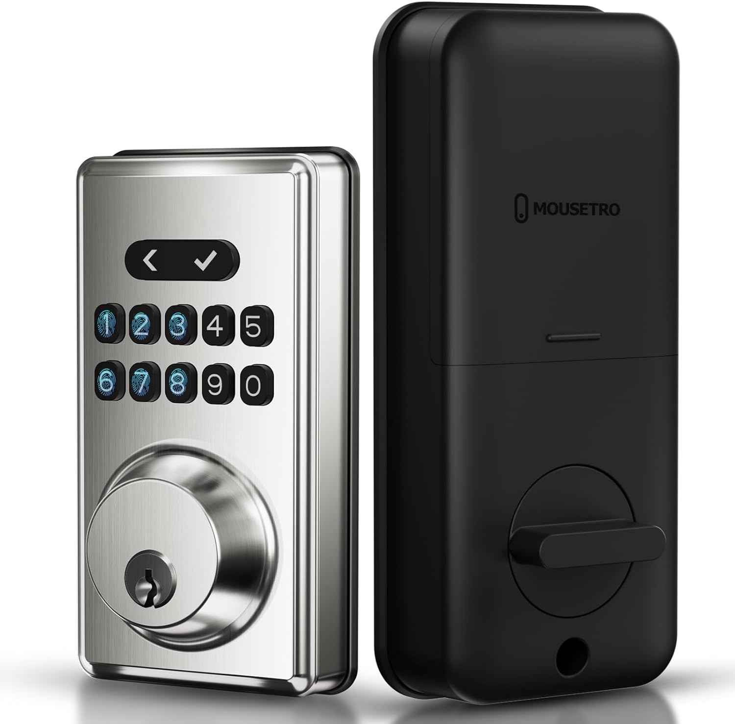 Keyless Entry Door Lock, Electronic Keypad Deadbolt for Front Door, Smart Locks with 6 Digital Code, Auto Lock, Anti-Peeking Password, Easy Installation, Silver