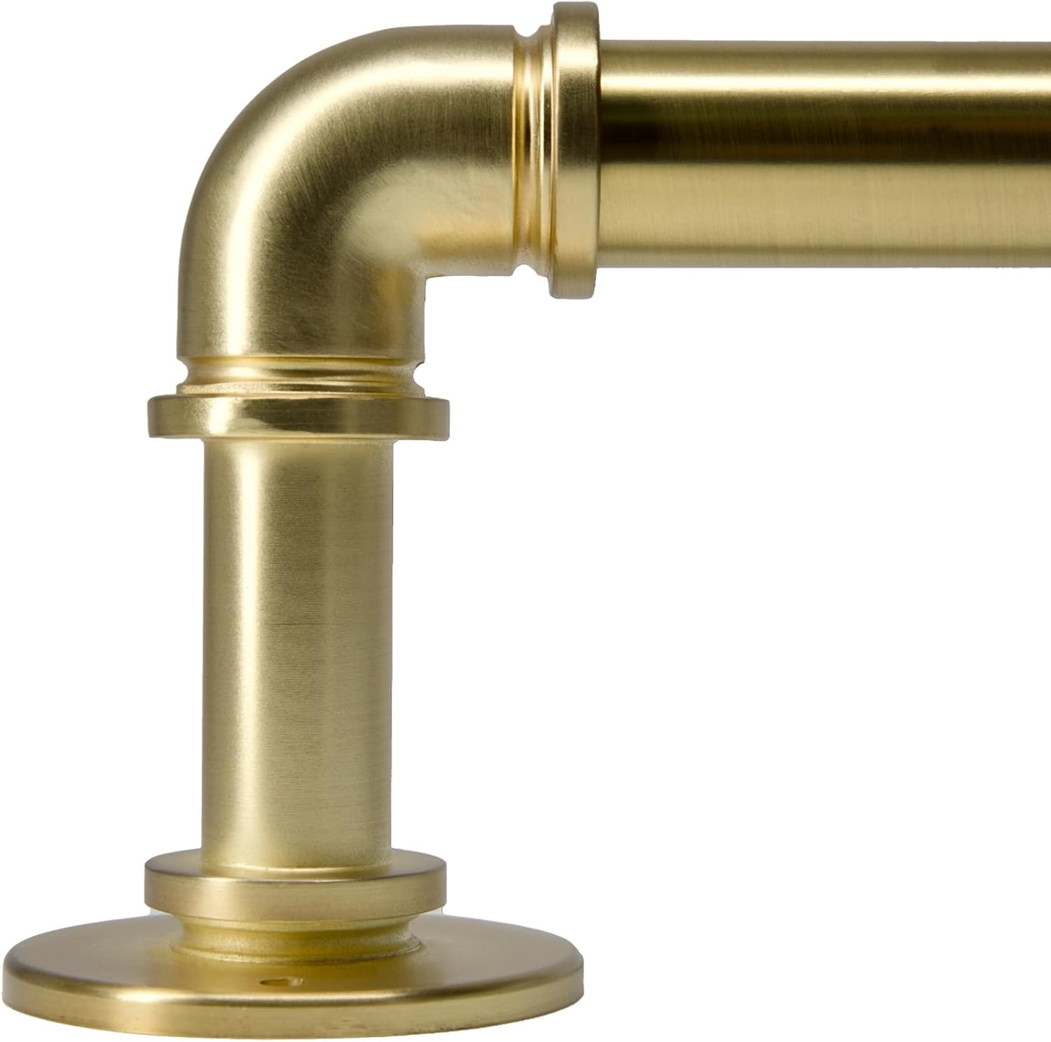 Brushed Gold Curtain Rods 18 to 88 in,Wraparound Curtain Rods,Adjustable Length,1 in Diameter Pipe,Wall or Ceiling Mounted,for Bedroom and Living Room (Brushed Gold 18” to 88”)