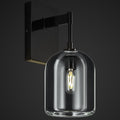 Modern Crystal Wall Sconces Indoor Black Wall Lamp Vanity Wall Lighting for Bathroom Bedroom Living Room Stair（1 Pack）