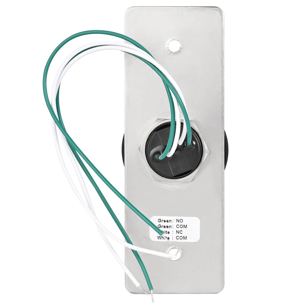 Push to Exit Button for Door Access Control Big Press Button IP68 Waterproof 304 Stainless Steel Shell with Back Mounted Box NO/COM Output