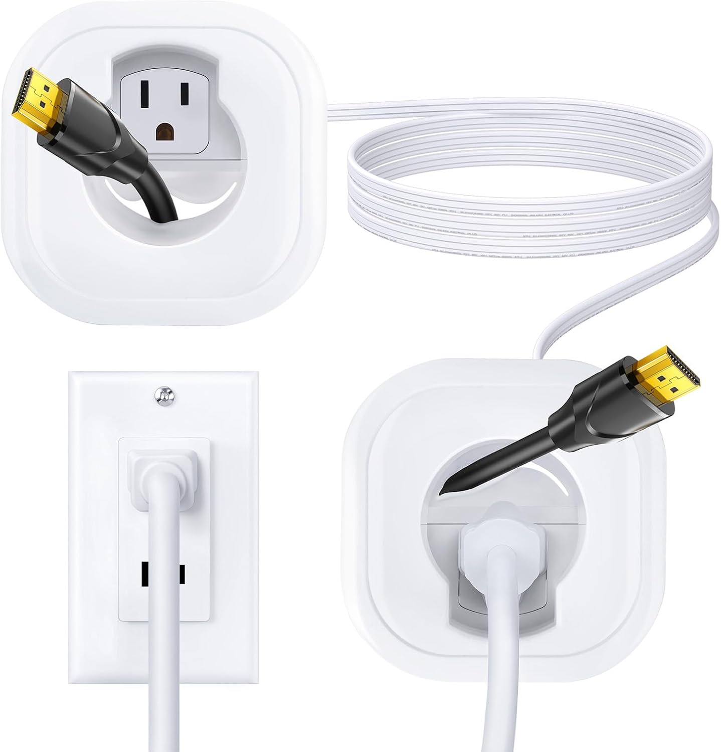 in-Wall Cable Management Kit, Wire Hider for Power & Low Voltage Cables, TV Cord Hider for Wall Mounted TV, TV Cable Hider Wall Kit, Includes Hole Saw Drill Attachment