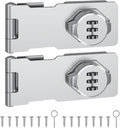 Combination Cabinet Door Lock, Gate Latch Lock with Code, Keyless Security Lock for Gate, Door, Cabinet, Bathroom, Outdoor, Garage, Fence,(Sliver, 2 Pack)