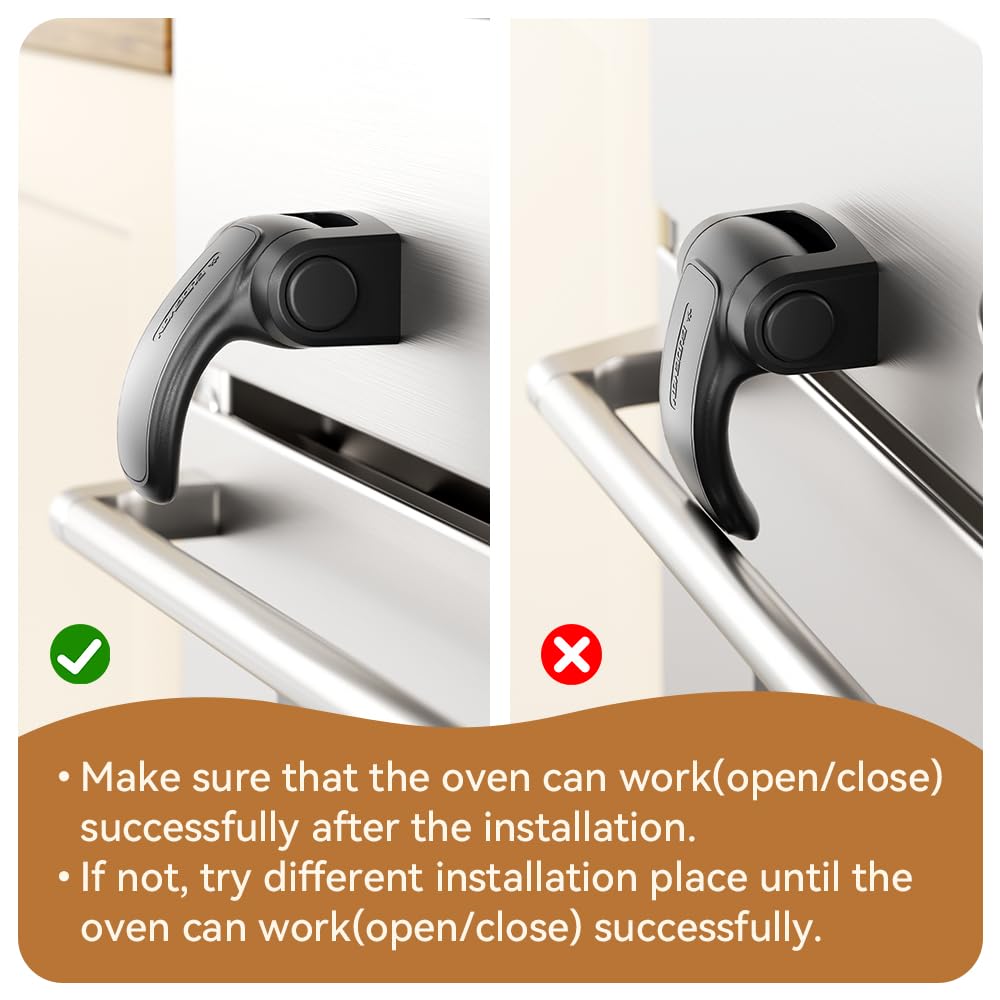 EUDEMON 1 Pack Oven Lock,Baby Proofing Oven Door Lock, Child Safety Oven Front Lock, Easy to Install & Use no Tools Need or Drill (Black)