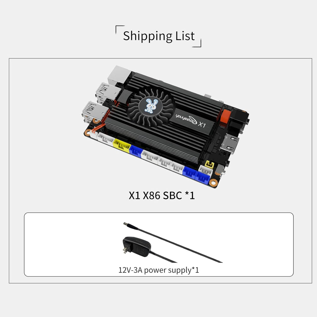 WayPonDEV youyeetoo X1 X86 Single Board Computer - A 64bit Windows 10/11/Linux Mini PC with Celeron N5105 CPU, Support Optional WiFi&BT NFC, PCIE 3.0 M.2 2280 NVMe or SATA SSD (4GB RAM+0GB Storage)