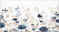 Blue Flora Boho Vintage Flower Golden Leaves Light Switch Covers Quad Toggle Electrical Faceplate 4 Gang Wall Plate Decorative Switch Plates Cover for Bedroom Living Room Decor