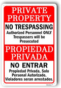 Private Property Sign,No Trespassing Signs,Home Safety Warning Sign,Outdoor Safety Sign, "Private Property - No Trespassing" 12"x16" Aluminum Sign
