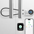 Fingerprint Cable Lock, eLinkSmart Fridge Locks with Bluetooth APP Control, Biometric Smart Padlock for Adults Baby Proof Cabinet Refrigerator French Door Cabinet Gate Locker Bike, 14.9'' Long Silver