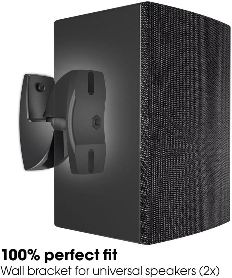Vogel's VLB 500 Universal Speaker Wall Bracket Set Swivel and tilt Pre-Assembled Max. 11 lbs (5 kg) Environmental Friendly Packaging Black 2 Brackets
