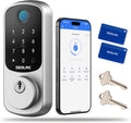 DESLOC Smart Door Lock B200, Smart Deadbolt Lock, Keyless Entry Door Lock, Fingerprint Smart Lock, Smart Locks for Front Door, App Control, Touchscreen Keypad Deadbolts,12-Month Battery, BHMA Grade3