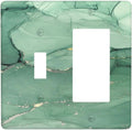 Outlet Covers Simple Green Marble 1 Toggle 1 Rocker Combination Decorative Wall Plate Electrical Switch Plates Light Switch Cover Plate for living Room Office Decor