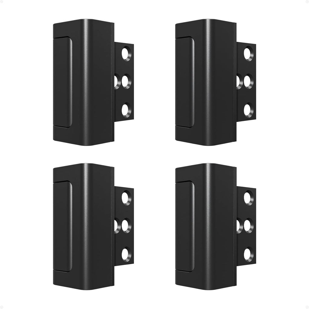 4 Pack Home Security Door Reinforcement Lock, Childproof Safety Door Lock Latch Stopper, Removable Screw-Mounted, Prevent Home Unauthorized Entry, Aluminum Construction, Withstands 800 lbs