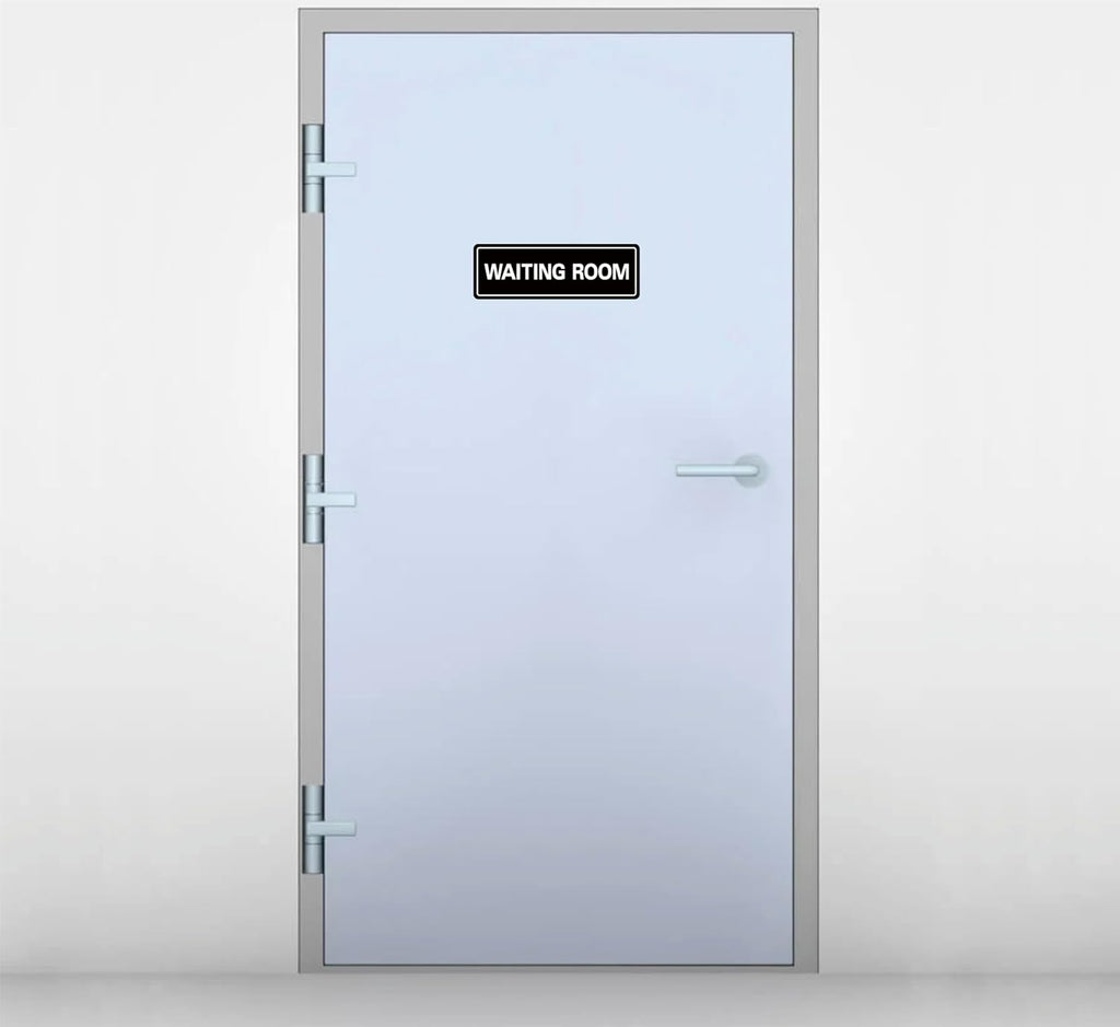 Waiting Room Sign - Premium Durable Acrylic Material, Super Strong Adhesive, Quick Installation, Suitable for Your Home and Business (9 × 3 Inches, Black)