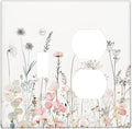 Floral Watercolor Wildflower Dandelion Plant Wallplates 1 Toggle 1 Duplex Switch Plate Electrical GFCI Faceplate Decorative Light Switch Covers for Farmhouse Bed Room Decor