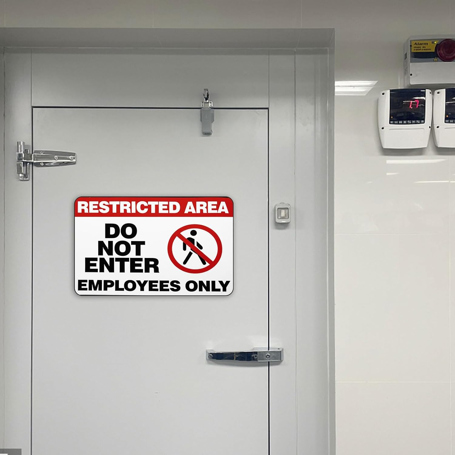 Restricted Area Sign, 3 Pack Magnetic Do Not Enter, Employees Only Signs, 10 x 7 Inch Premium Magnetic Signs, UV Protected, Waterproof, Weatherproof and Fade Resistant, Indoor & Outdoor
