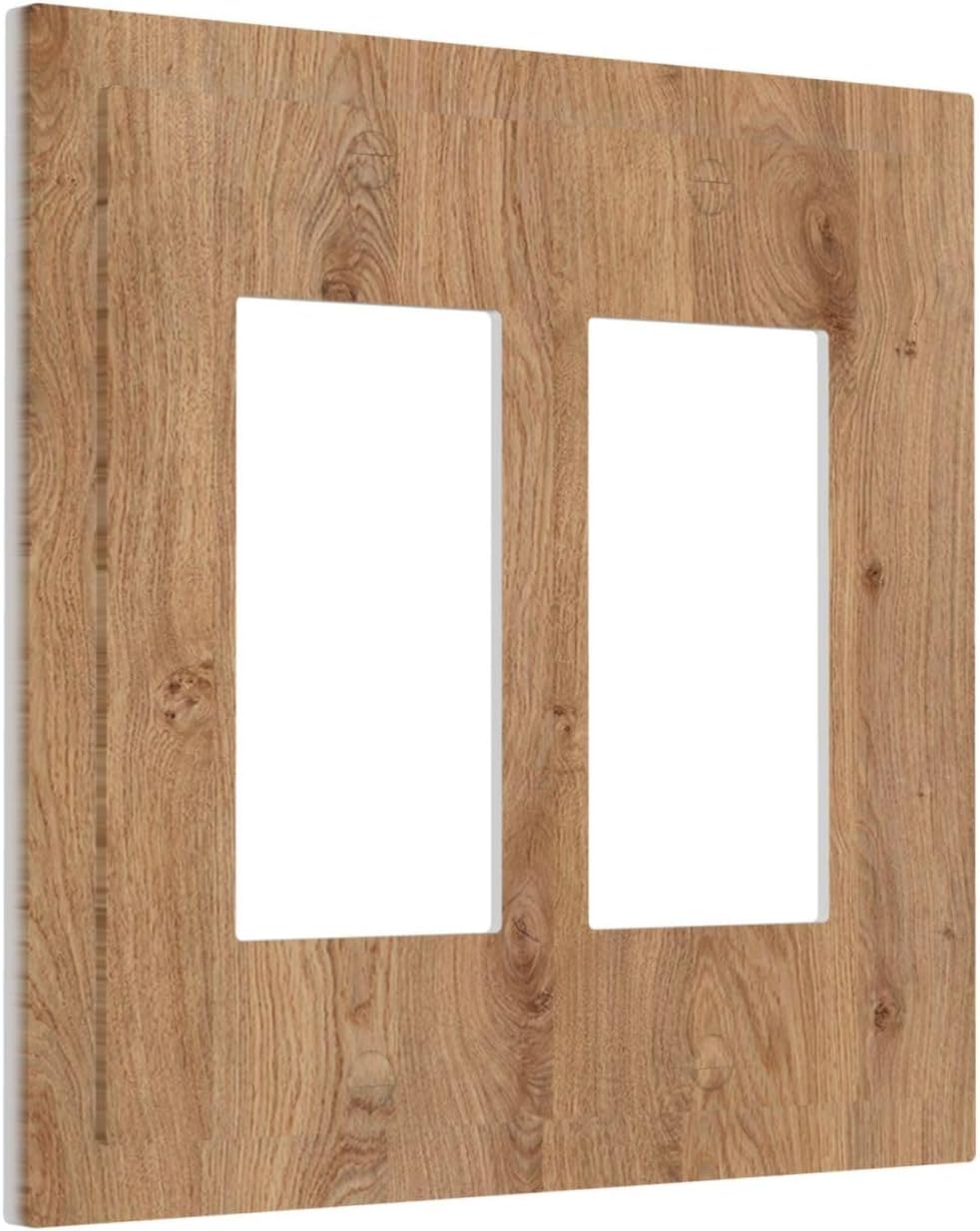 Decorative Outlet Covers Vintage Rustic Wood Color Brown Wood Grain 2 Gang Double GFCI Rocker Electrical Wall Panels Light Switch Cover Plate for Farmhouse Cabin Decor
