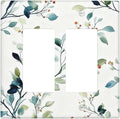 Decorative Outlet Covers Rustic Eucalyptus Leaf Geen Sage Leaves 2 Gang Light Switch Cover Plate Double Rocker Wall Plates for Electrical Outlets Switch Plate Covers for Bedroom Home Decor