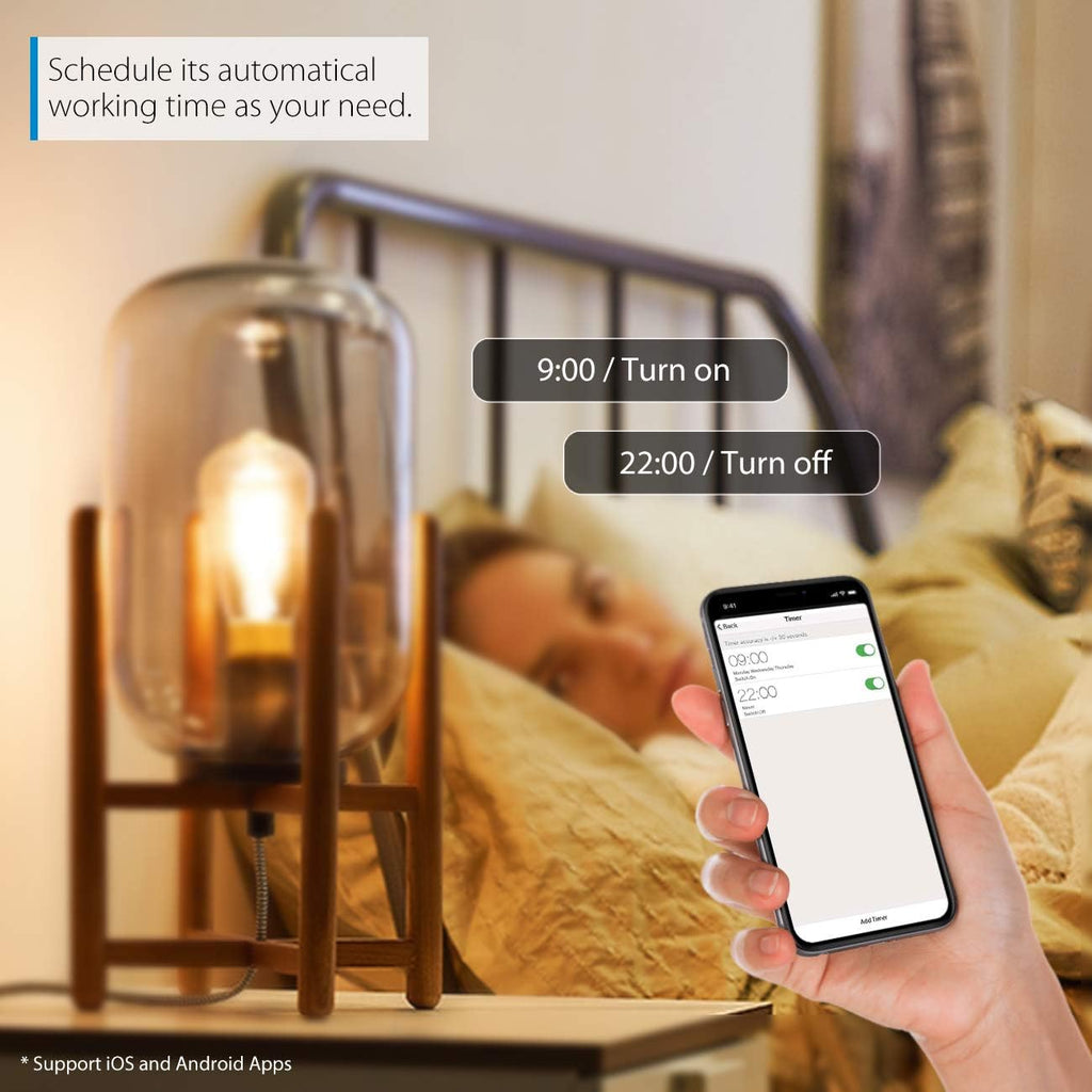 LVWIT WiFi Dimmable Vintage LED ST21 Edison Smart Bulb, 60 Watt Equivalent, E26 Base, 2700K - 6500K, Compatible with Alexa, Google Assistant, No Hub Required,2 Pack