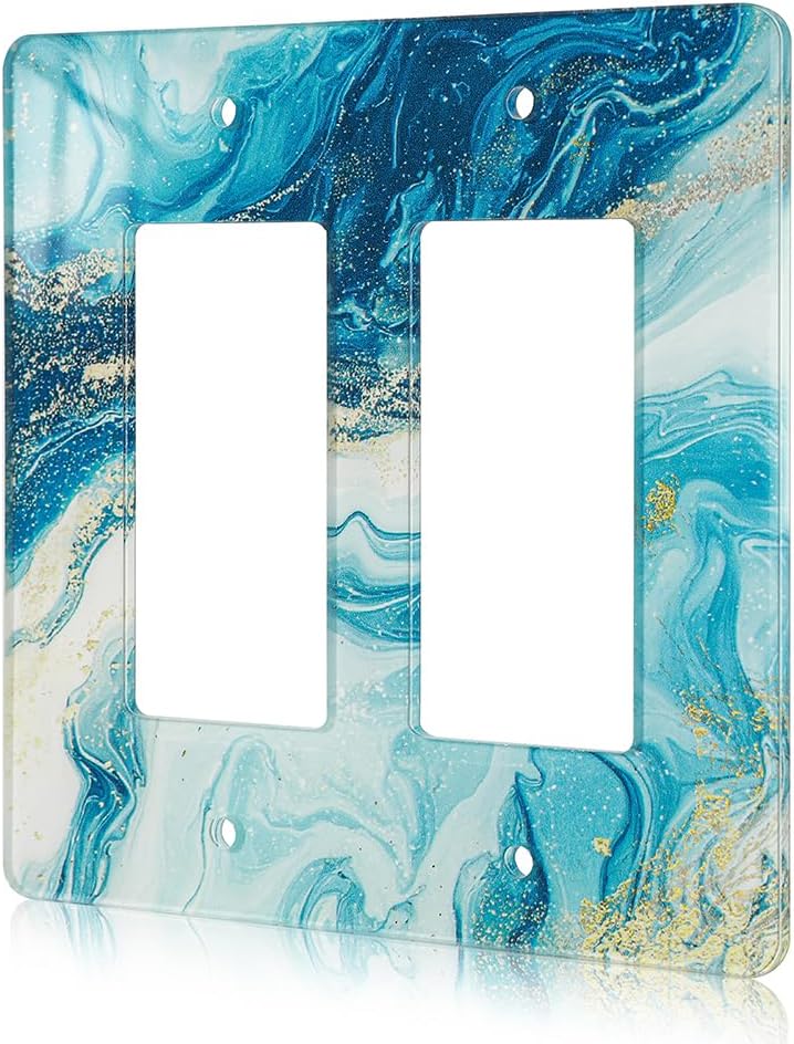Elegant Marble Acrylic Light Switch Cover Decorative Wall Plate Light Switch Plate Cover Duplex Outlet Plate Wall Plate Cover