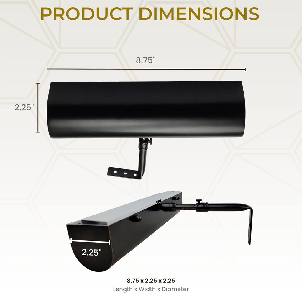 Royal Designs, Inc. Cordless Remote Control LED Picture Light, Dimmable with Timer Function, Black, 8.75 Inches, 2 Pack