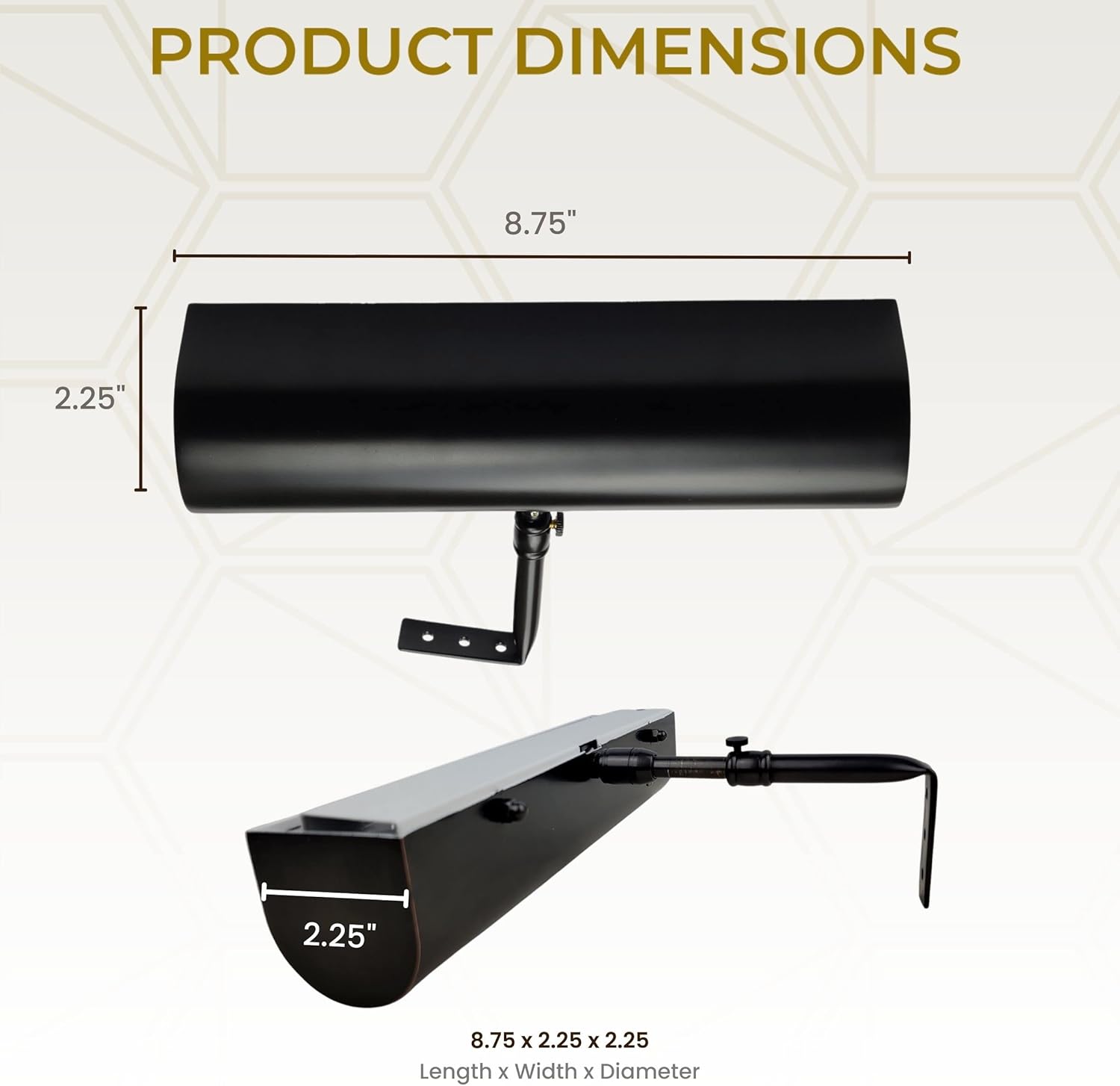 Royal Designs, Inc. Cordless Remote Control LED Picture Light, Dimmable with Timer Function, Black, 8.75 Inches, 2 Pack