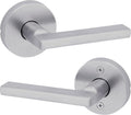 Kwikset Halifax Interior Passage Door Knob, Round Handle for Closet and Hallway Doors, Non-Locking Doorknob in Satin Chrome, with Microban Protection