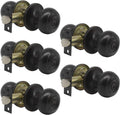 Gobrico Flat Ball Round Keyed-Alike Entry Knob for Exterior Door Oil Rubbed Bronze Finished Same Key Pack of 5