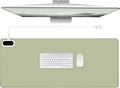 Konohan Heated Large Desk Mat PU Leather Warm Mouse Pad with 5 Heating Level & 4 Hour Auto Shut-Off Heating Keyboard Pad Warmer Gaming Mice Mat Only Supports 110v(Gray-Green Color,35.4"x 14.2")