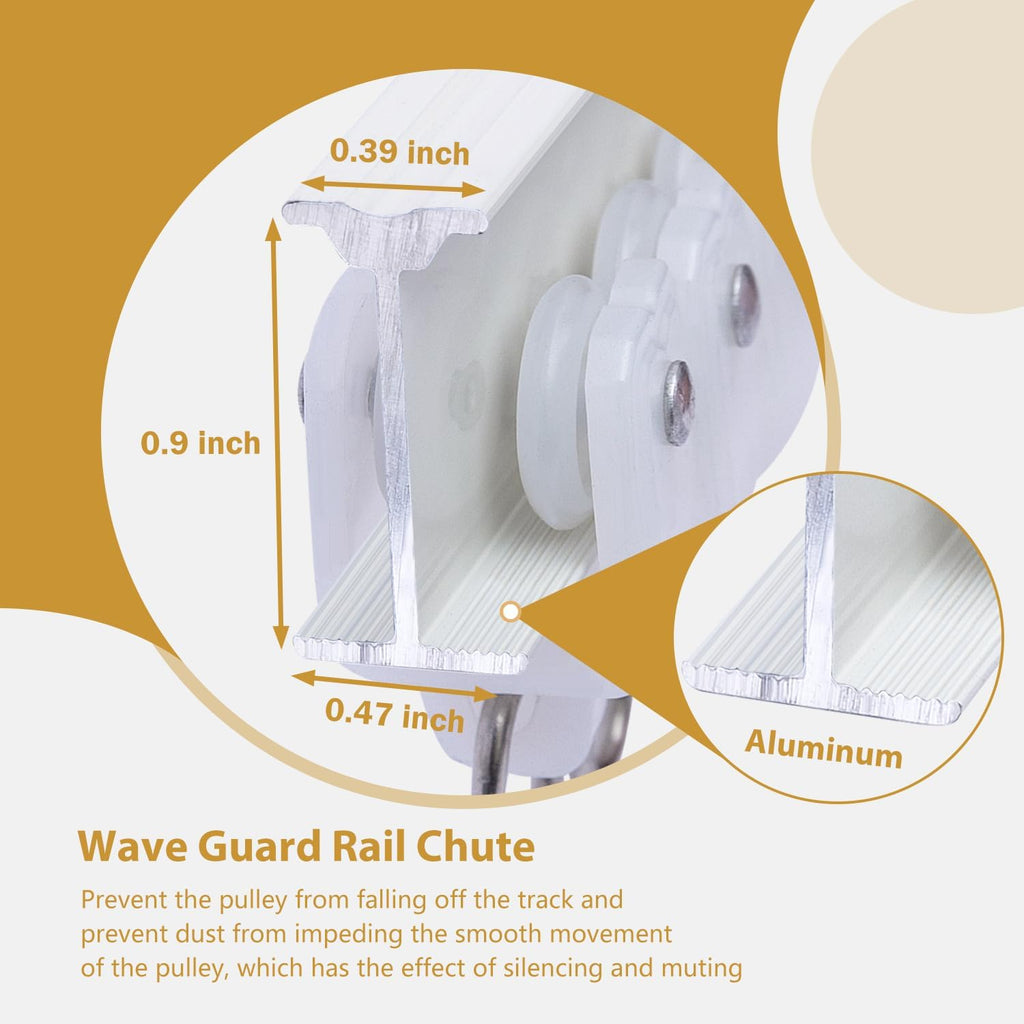 Bendable Ceiling Curtain Track Ceilings Mount or Wall Mounted Heavy-Duty Room Divider Curtains Rails for Living room Bedroom Shower Privacy RV Garage Dividers with Clips，White 6 FT