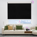 Astomi Motorized Blinds with Remote - Blackout Smart Roller Shades Compatible with Alexa & Goggle Home, Solar Rechargeable, Custom Size 22" - 100" for Indoor Window, Midnight Black
