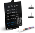 Acrylic Black Dry Erase Board with Stand - 12” x 8” Small Desktop Whiteboard with Marker, Reusable Desk Blackboard, to-Do List, Planner, Memo Clipboard, Menu Board for Office, Home, Bar