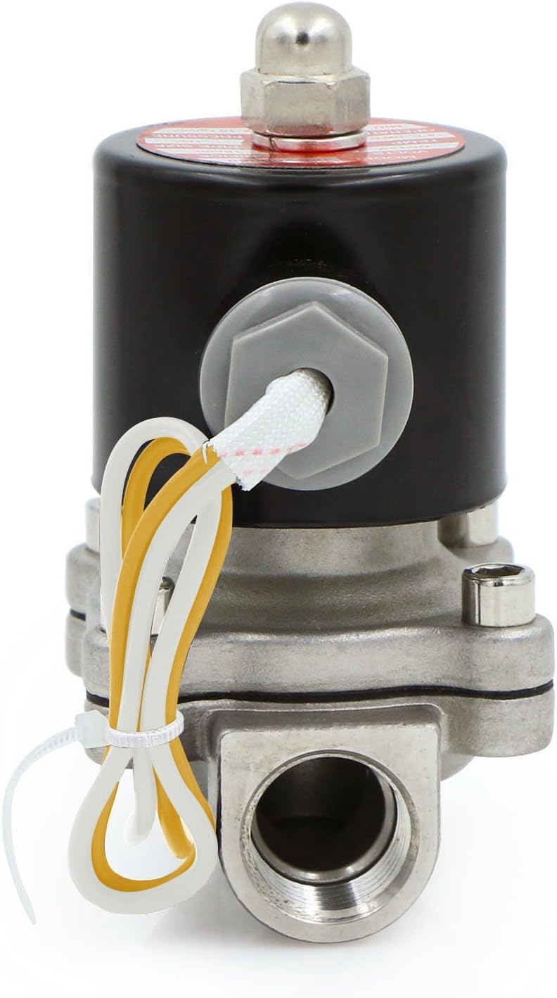 U.S. Solid 1/2" Stainless Steel Electric Solenoid Valve 110VAC Normally Closed Air Water(Pack of 20)